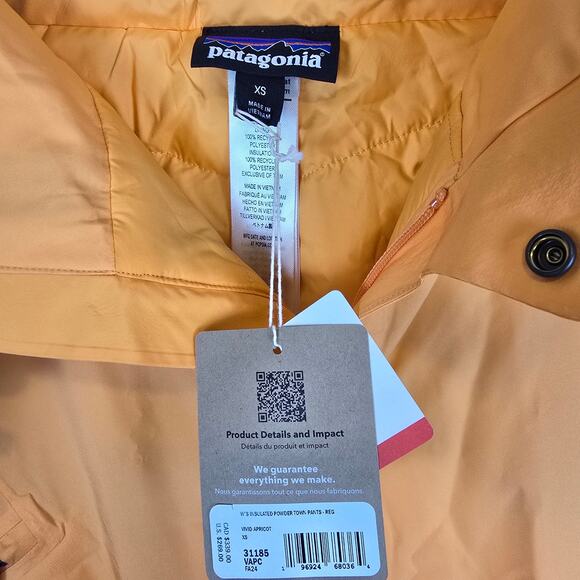 Patagonia Womens Size XS Insulated Powder Town Pants Vivid Apricot 31185 - Picture 3 of 7